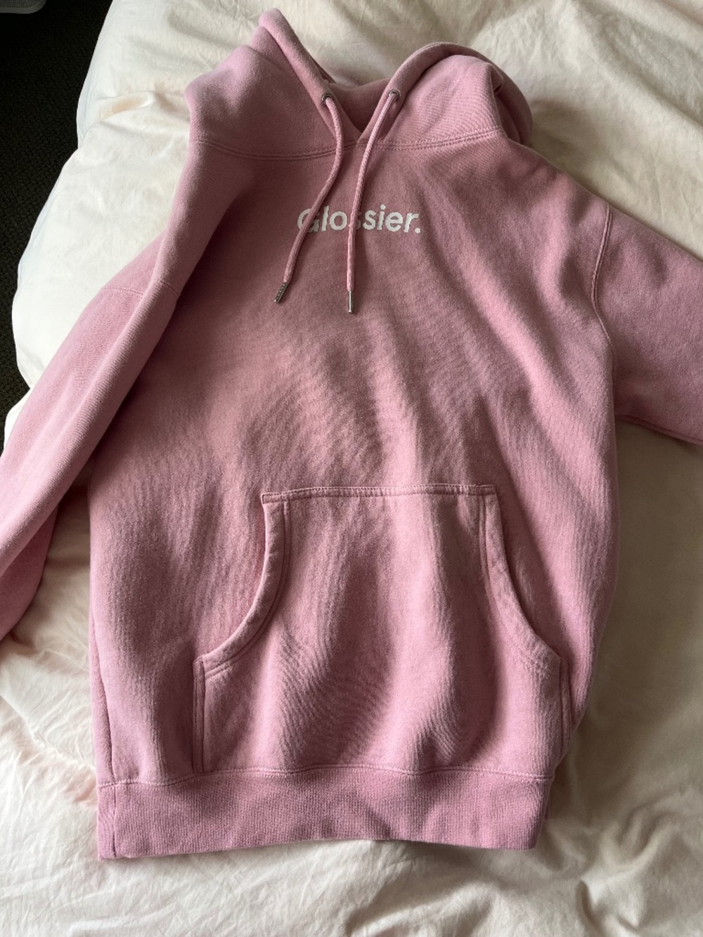 Glossier original pink hoodie size S
